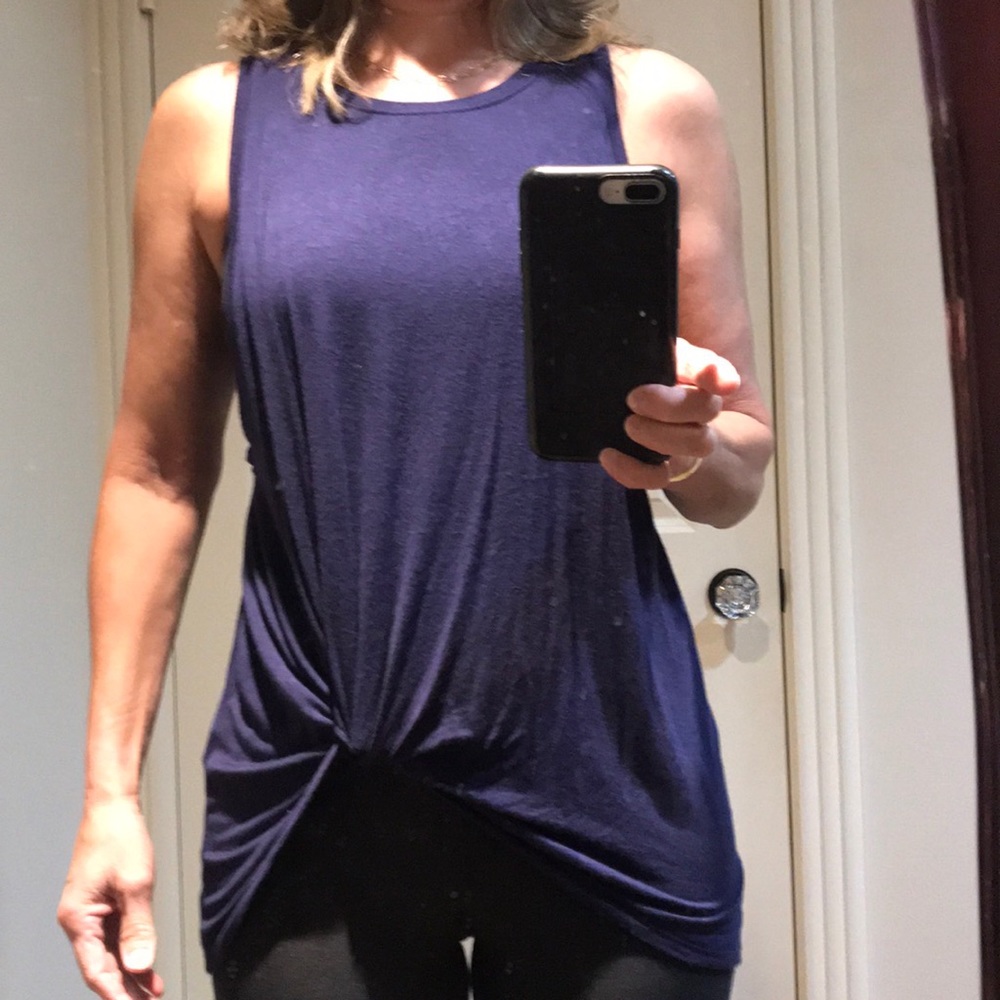 DYI Knot So Fast tank top in midnight navy. Comfy!